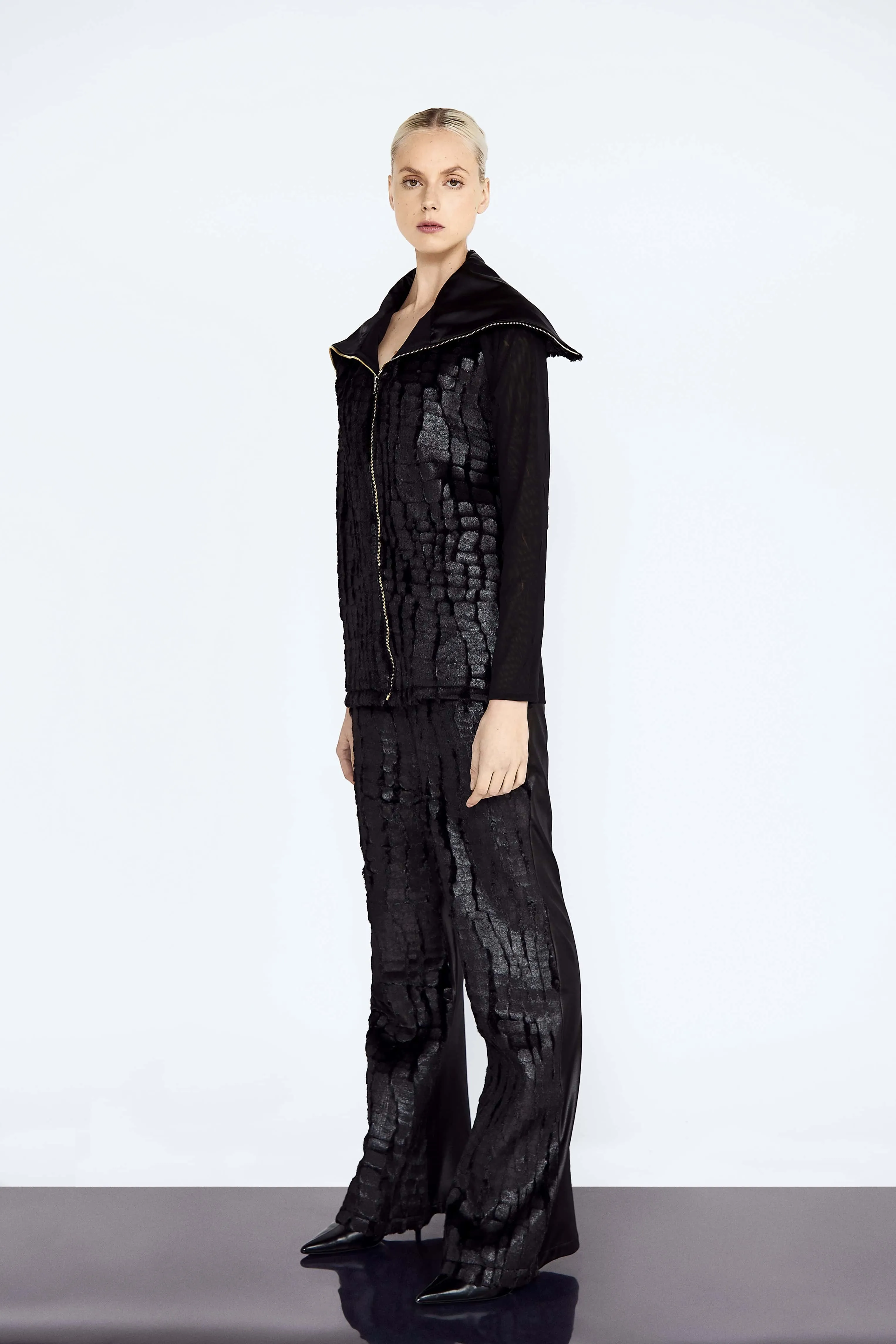 Faux Fur Pangolin Racer Jacket and Trousers Set