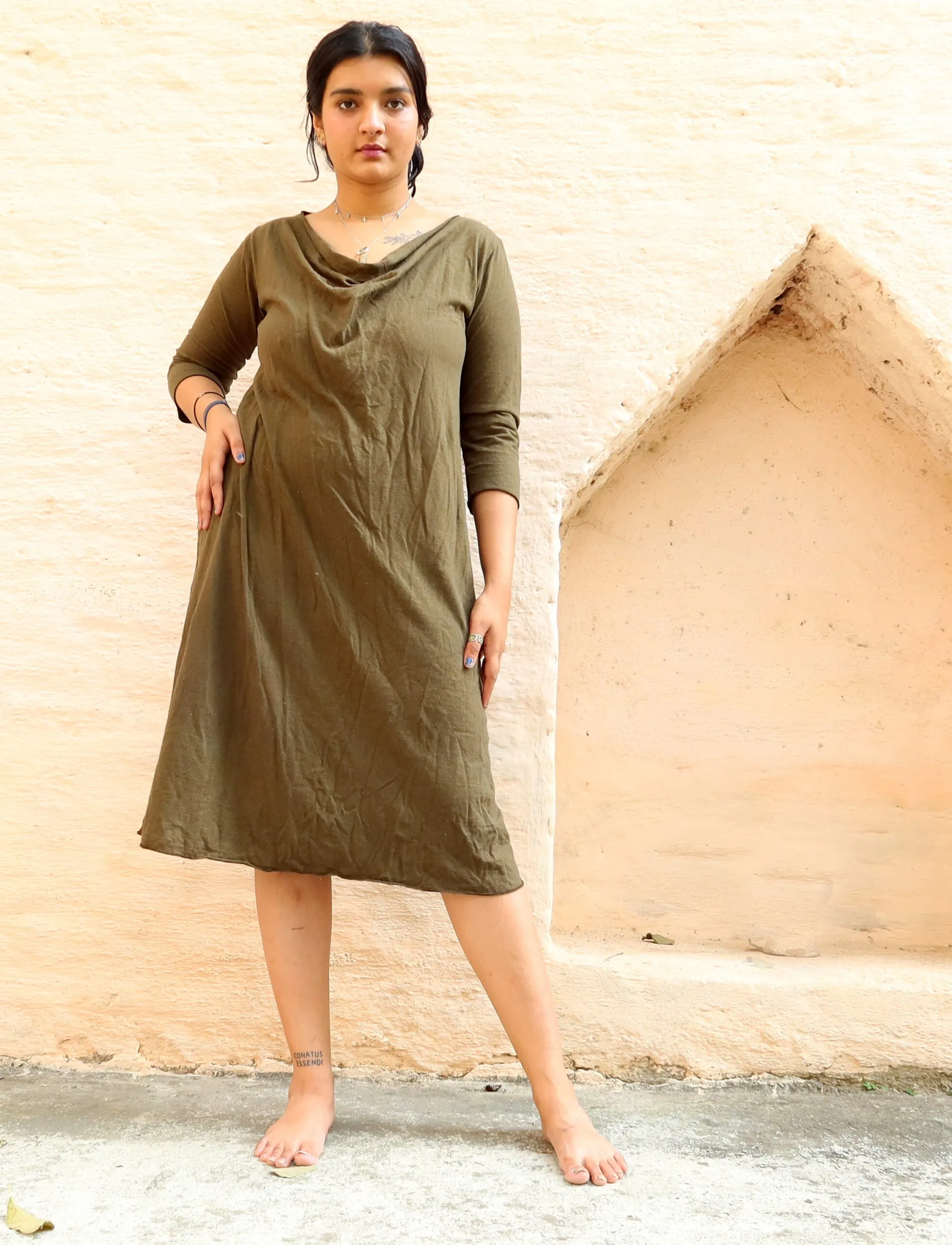 Float Neck Ojai Below Knee Dress