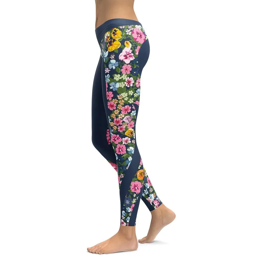 Floral Heart Shaped Leggings