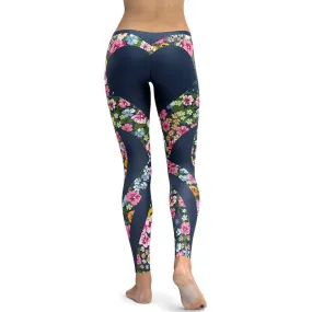 Floral Heart Shaped Leggings