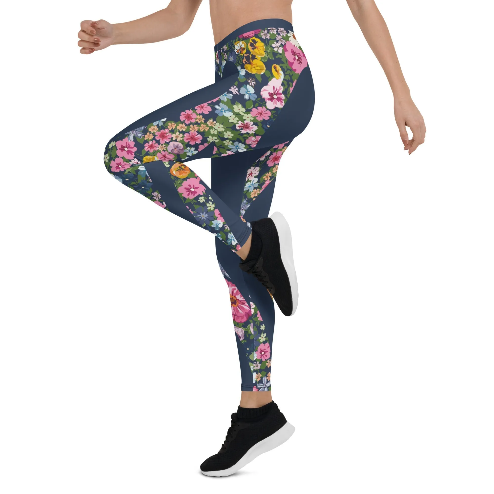 Floral Heart Shaped Leggings