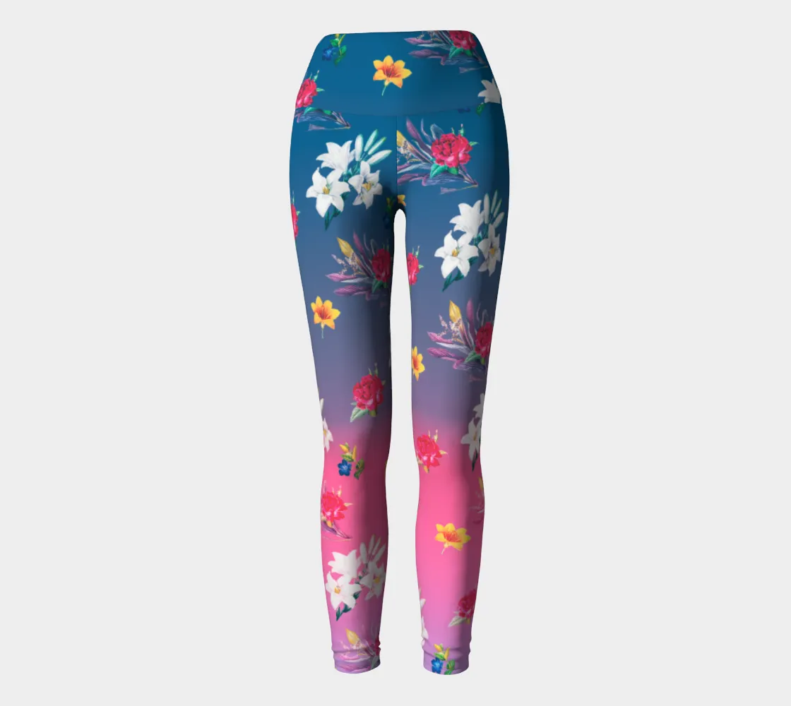 Floral Ombre Yoga Leggings