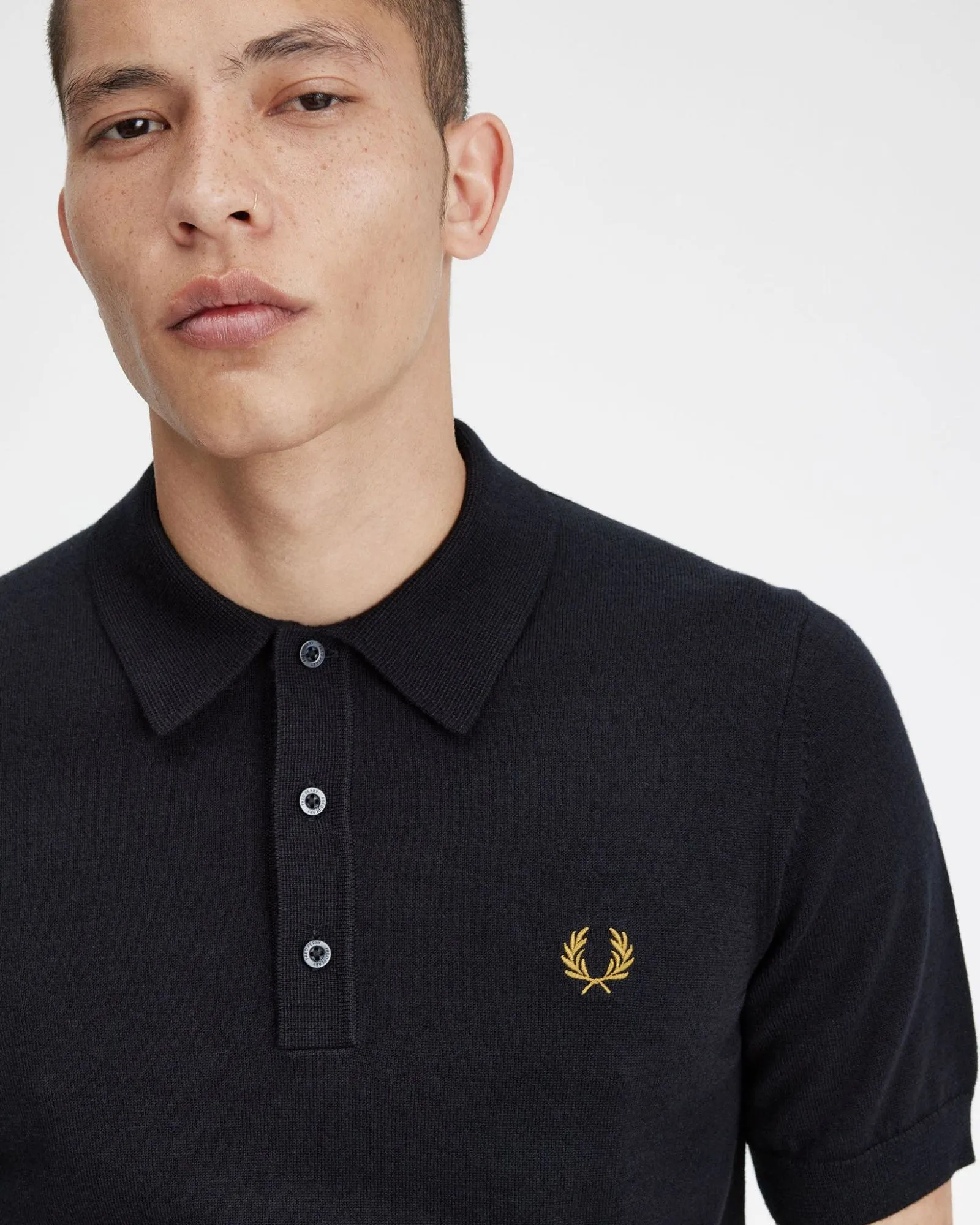 Fred Perry Classic Knitted Polo Shirt - Navy