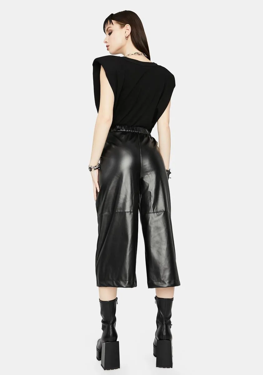 Front Row Vegan Leather Culottes