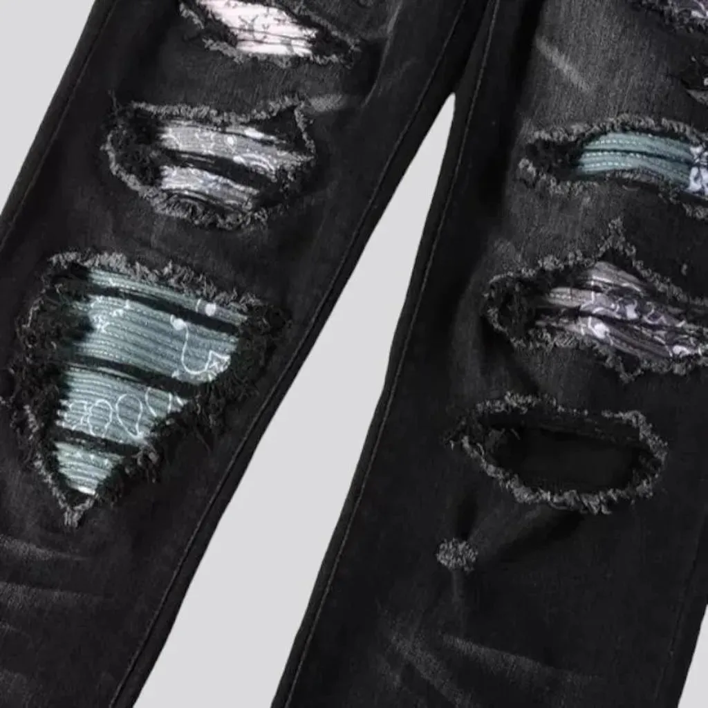 Grunge black jeans
 for men