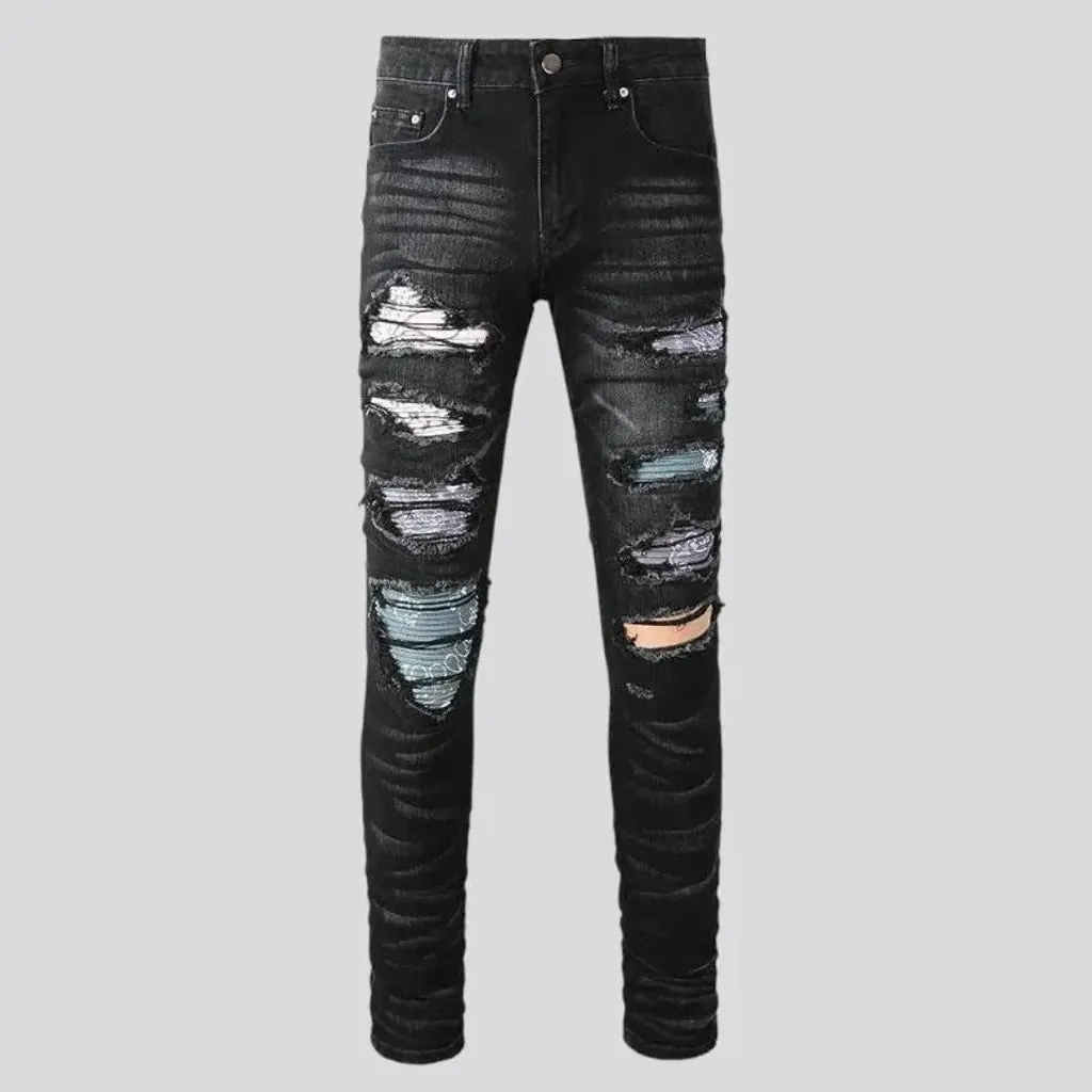 Grunge black jeans
 for men