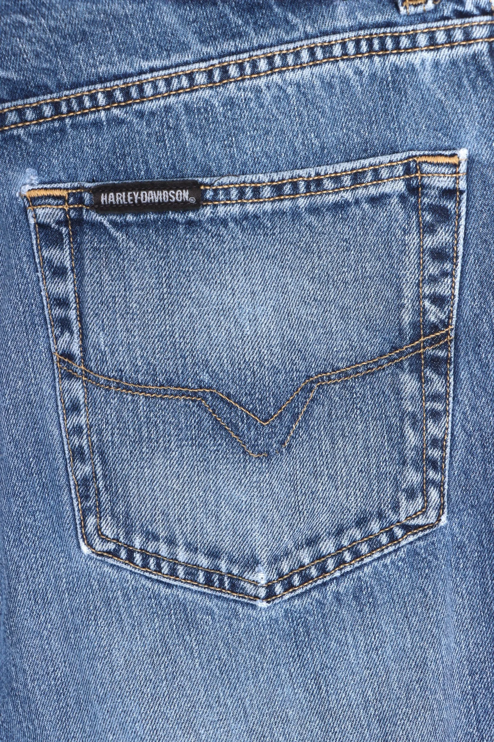 HARLEY DAVIDSON Medium Wash Denim Y2K Jeans (34x30)