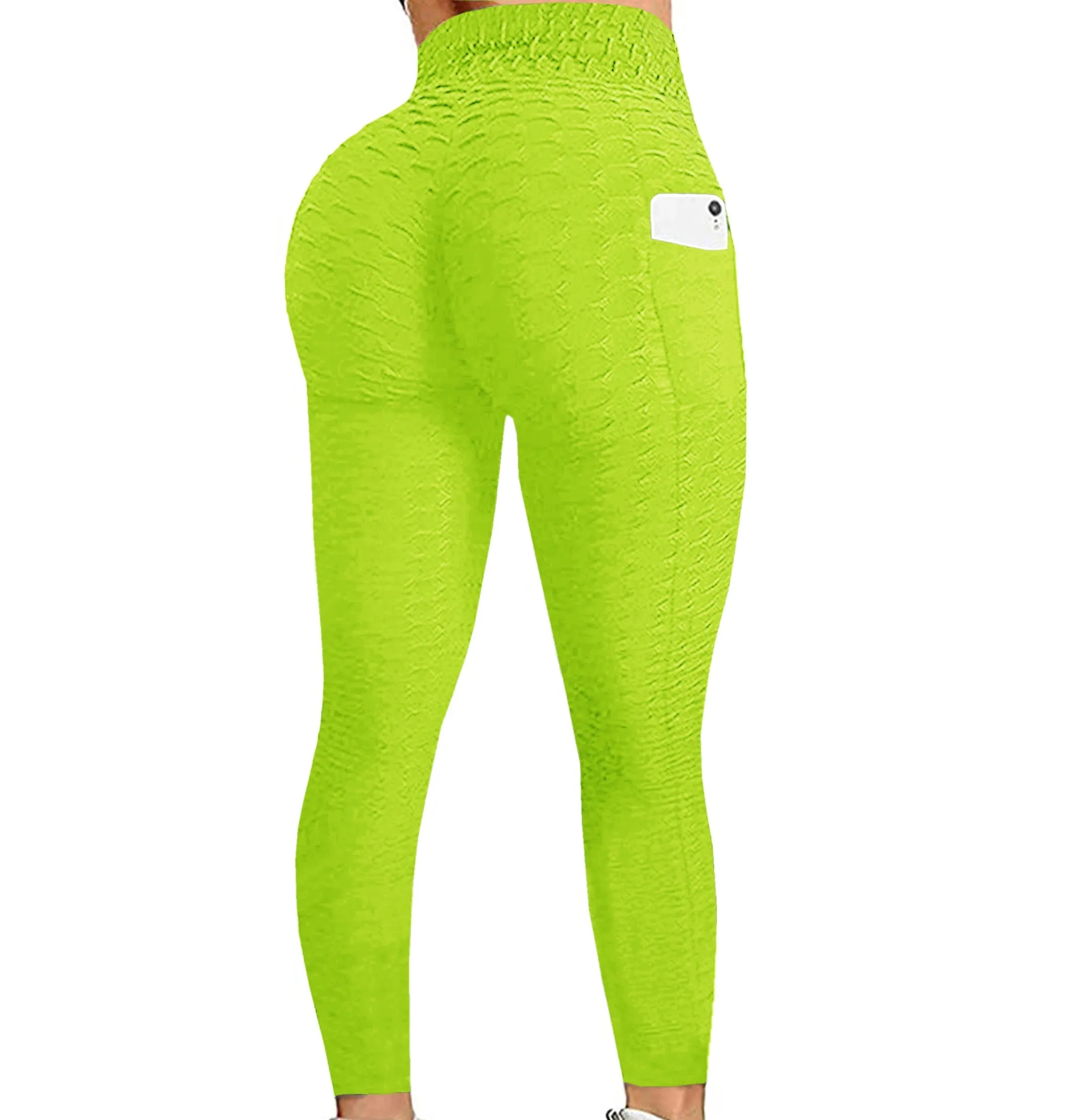 Haute Edition Women's Booty Lift Scrunch Active Yoga Leggings with Cell Phone Side Pocket