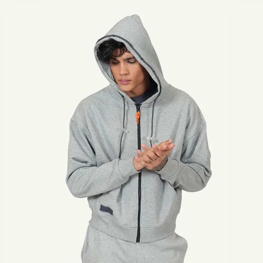 HOODIE SWEATSHIRT LACE IT MEN'S JACKET - HEATHER GREY