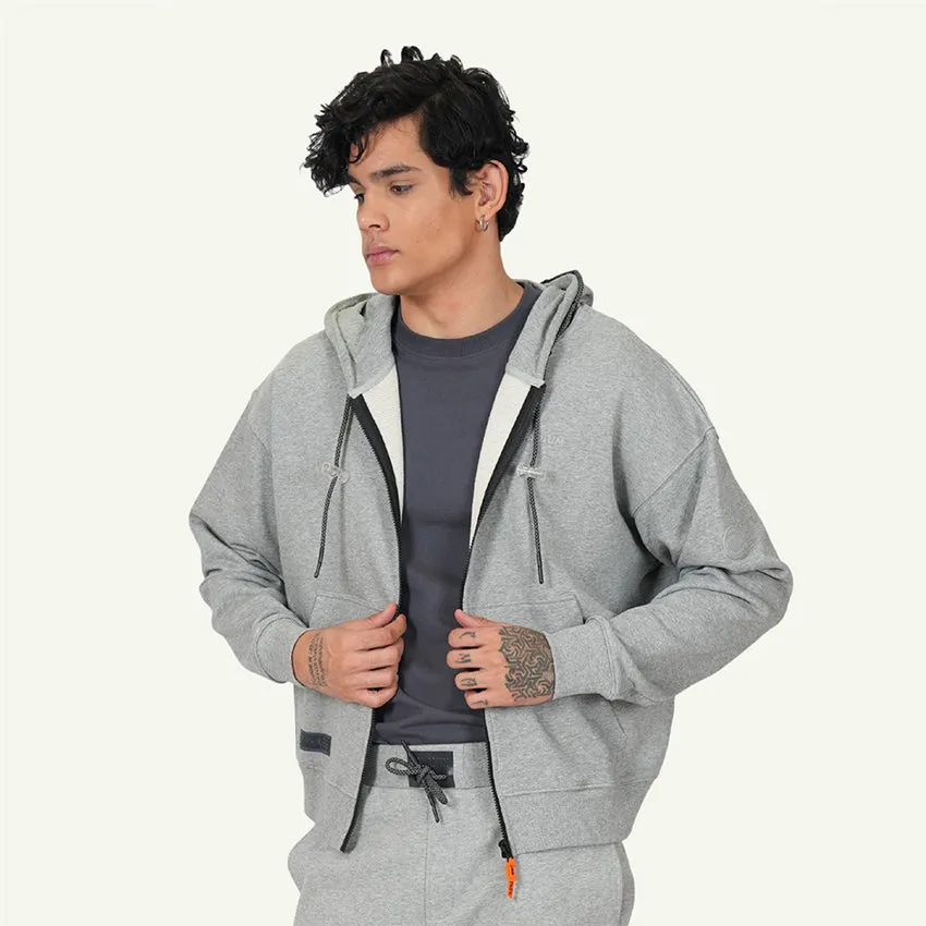 HOODIE SWEATSHIRT LACE IT MEN'S JACKET - HEATHER GREY