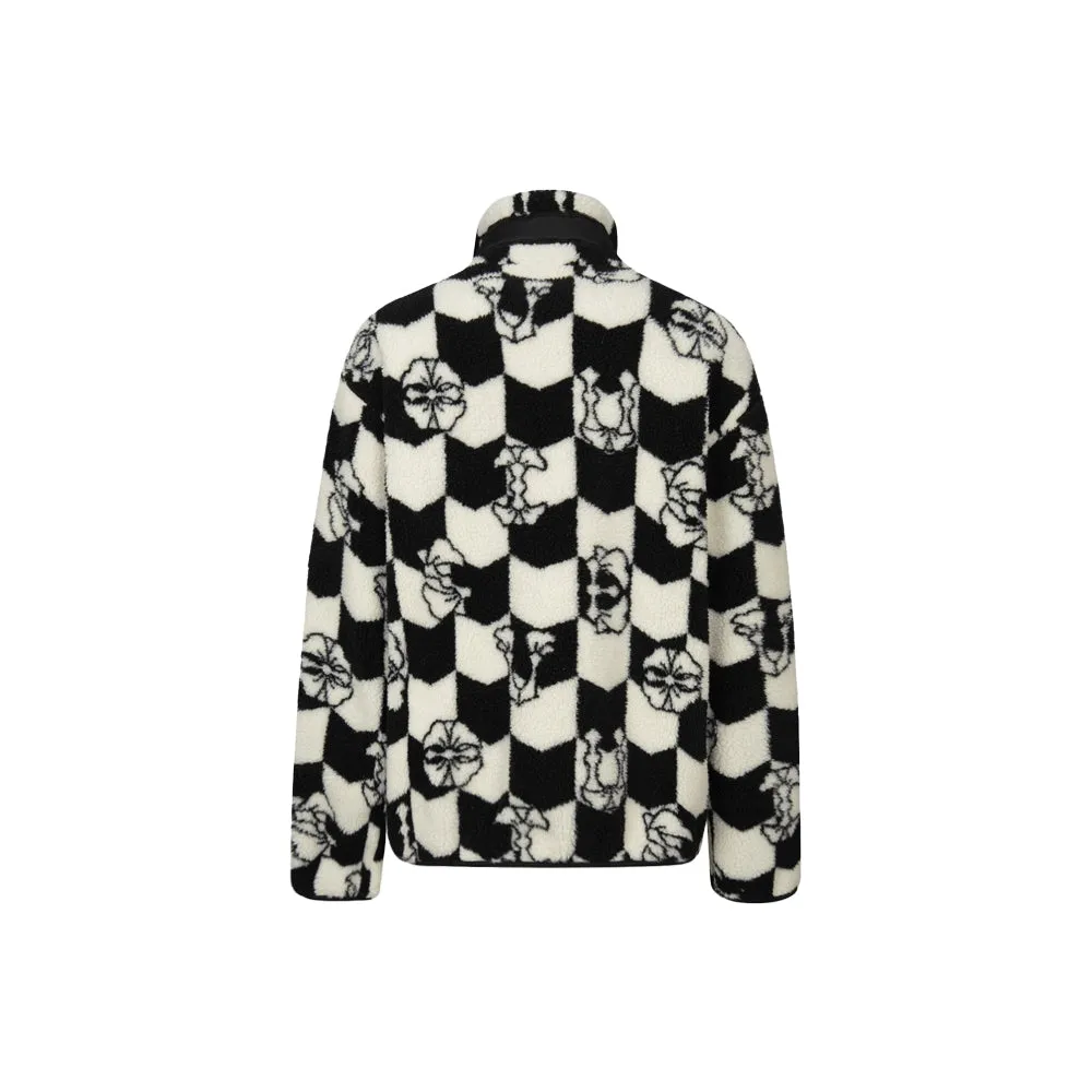 HT, Monogram AO Jacquard Zip-up Sherpa Jacket (Black/White)