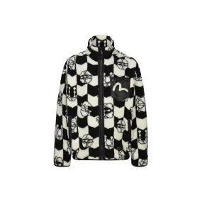 HT, Monogram AO Jacquard Zip-up Sherpa Jacket (Black/White)