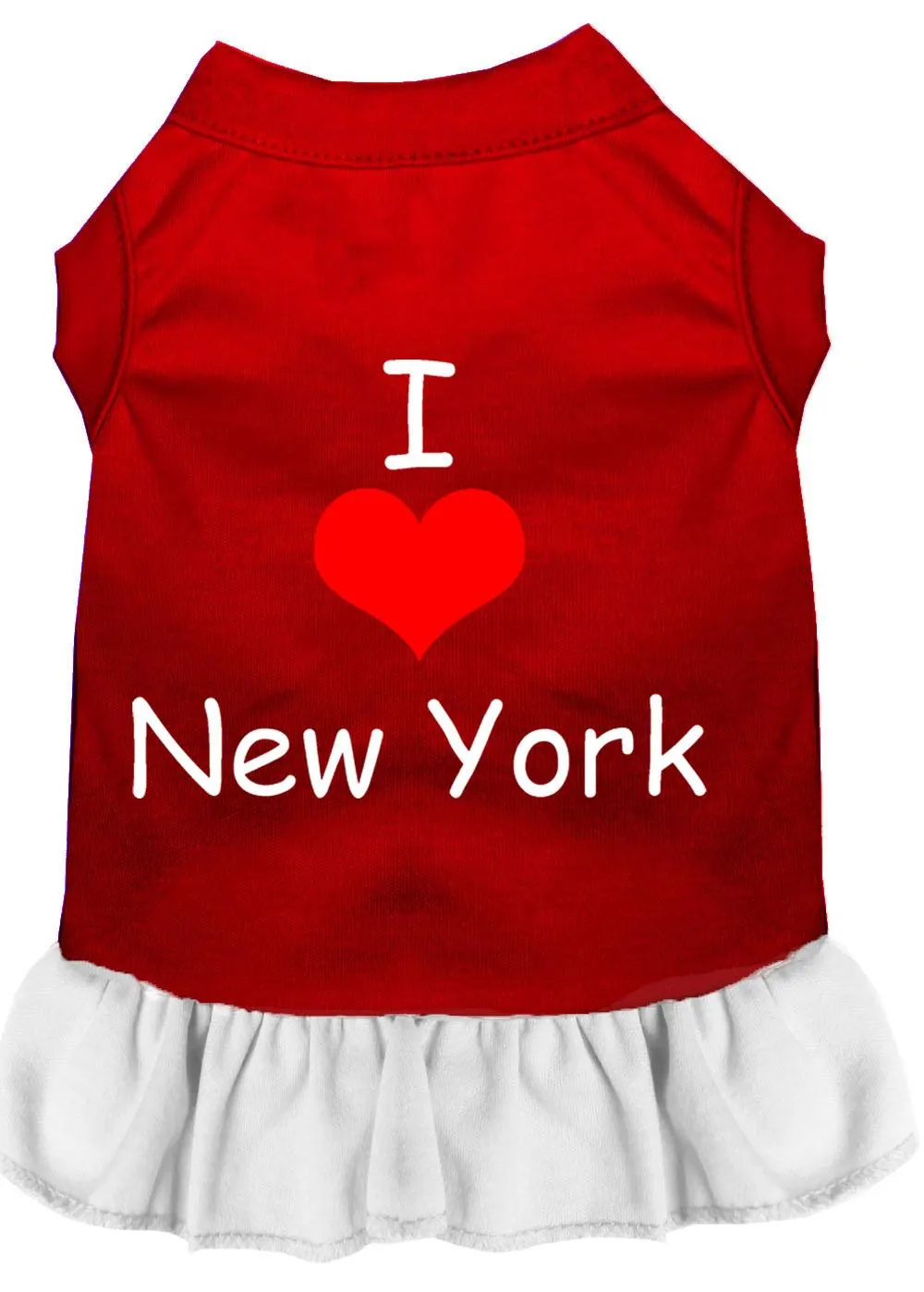 I Heart New York Screen Print Dress Red With White Xs (8)