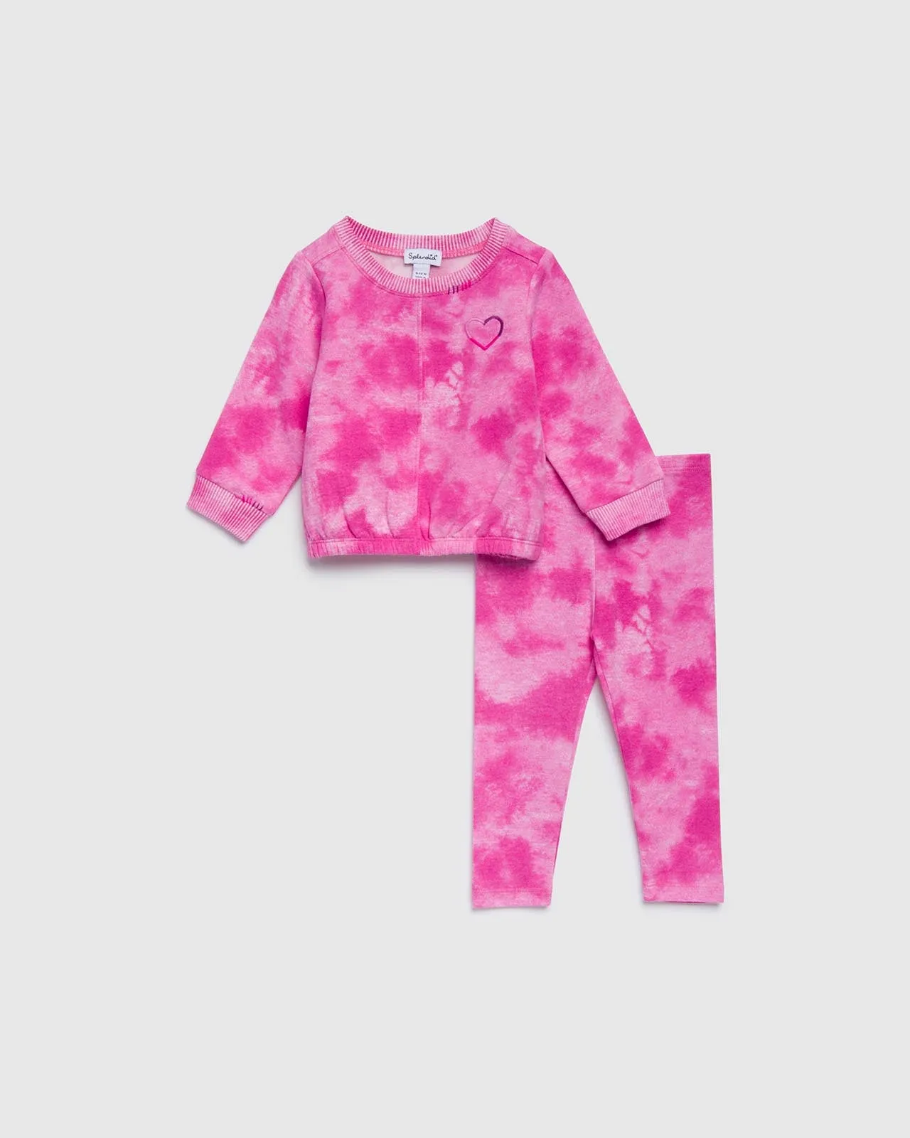 Infant Girls Fuchsia Tie Dye Sweatshirt Set