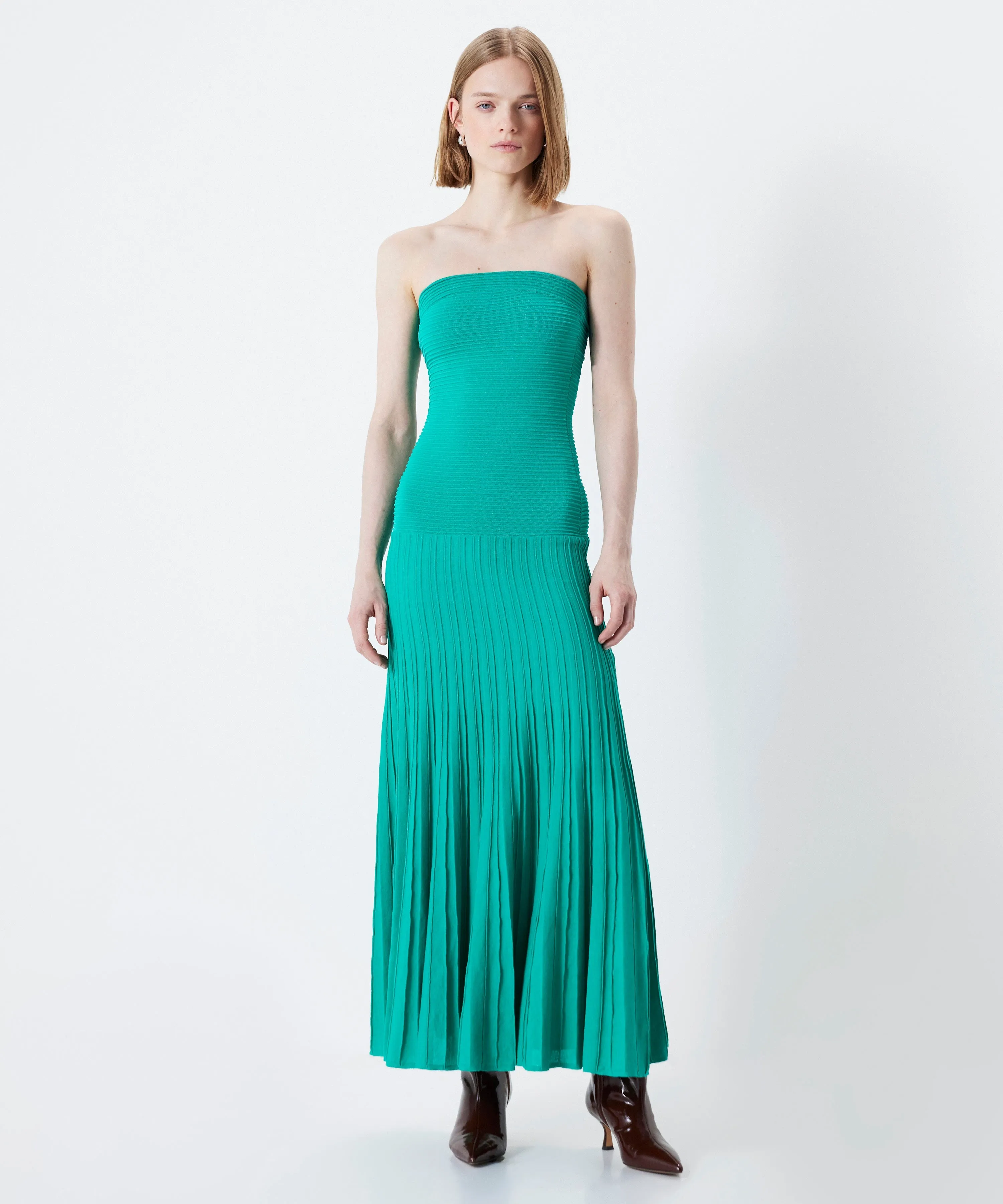 Ipekyol Strapless Knit Dress Green