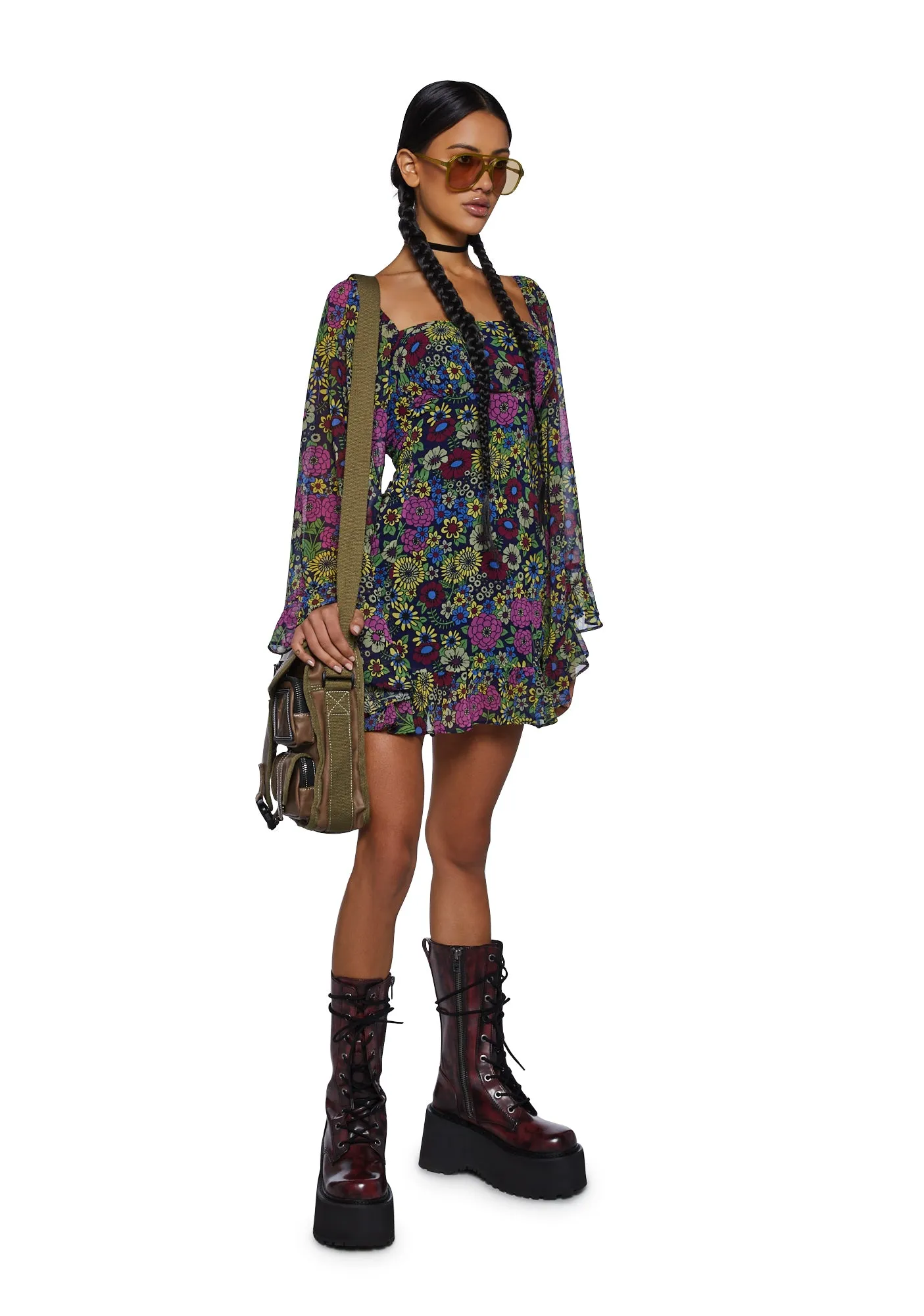 It's A Wild World Mini Dress - Floral