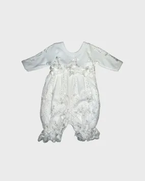 Ivory Romper with Lace Overlay