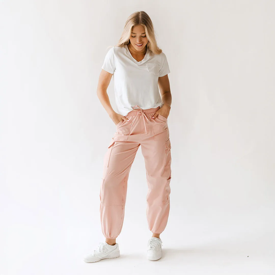 Jetsetter Cargo Joggers, Pink Bliss