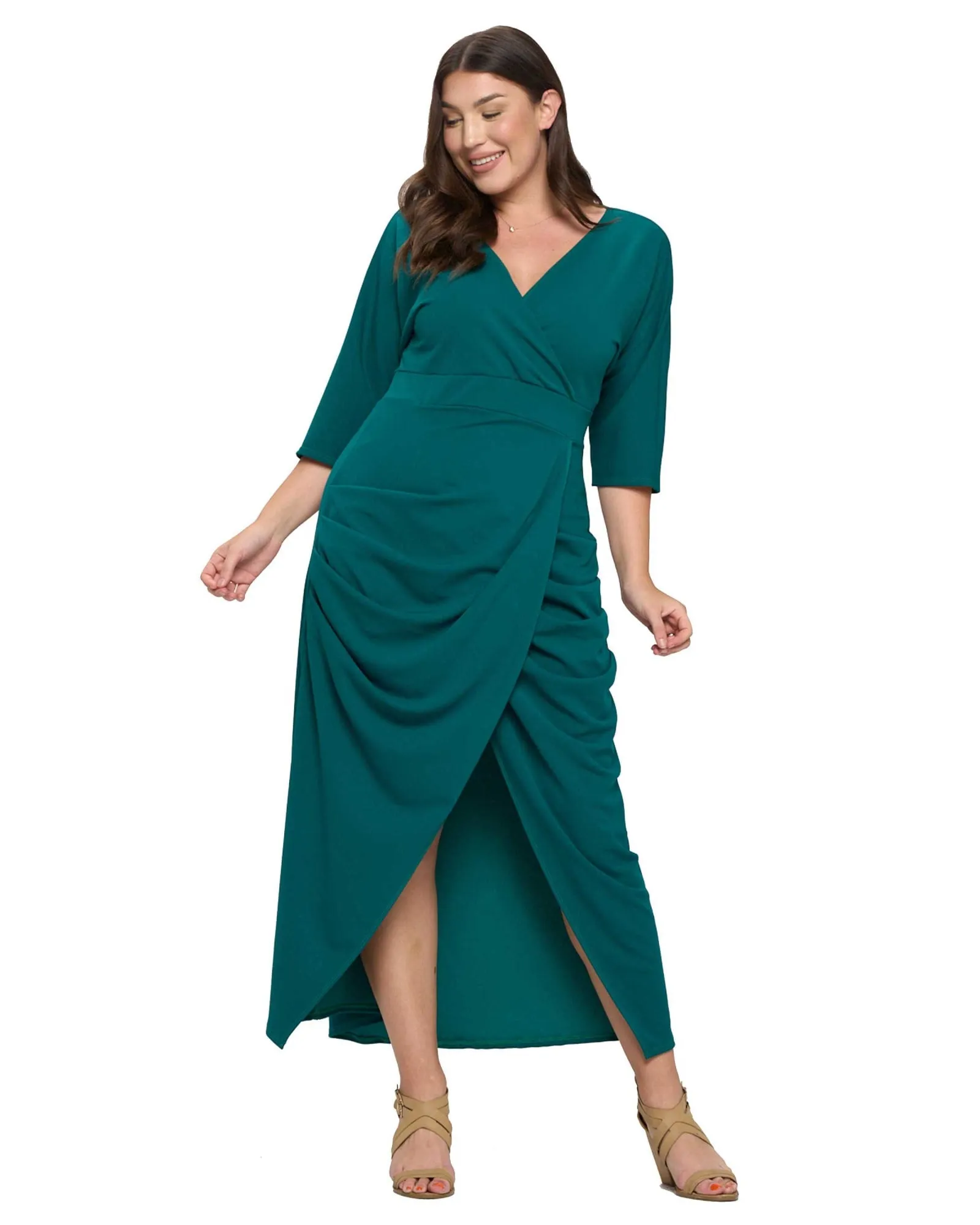 Juliette Wrap Maxi Dress | Emerald