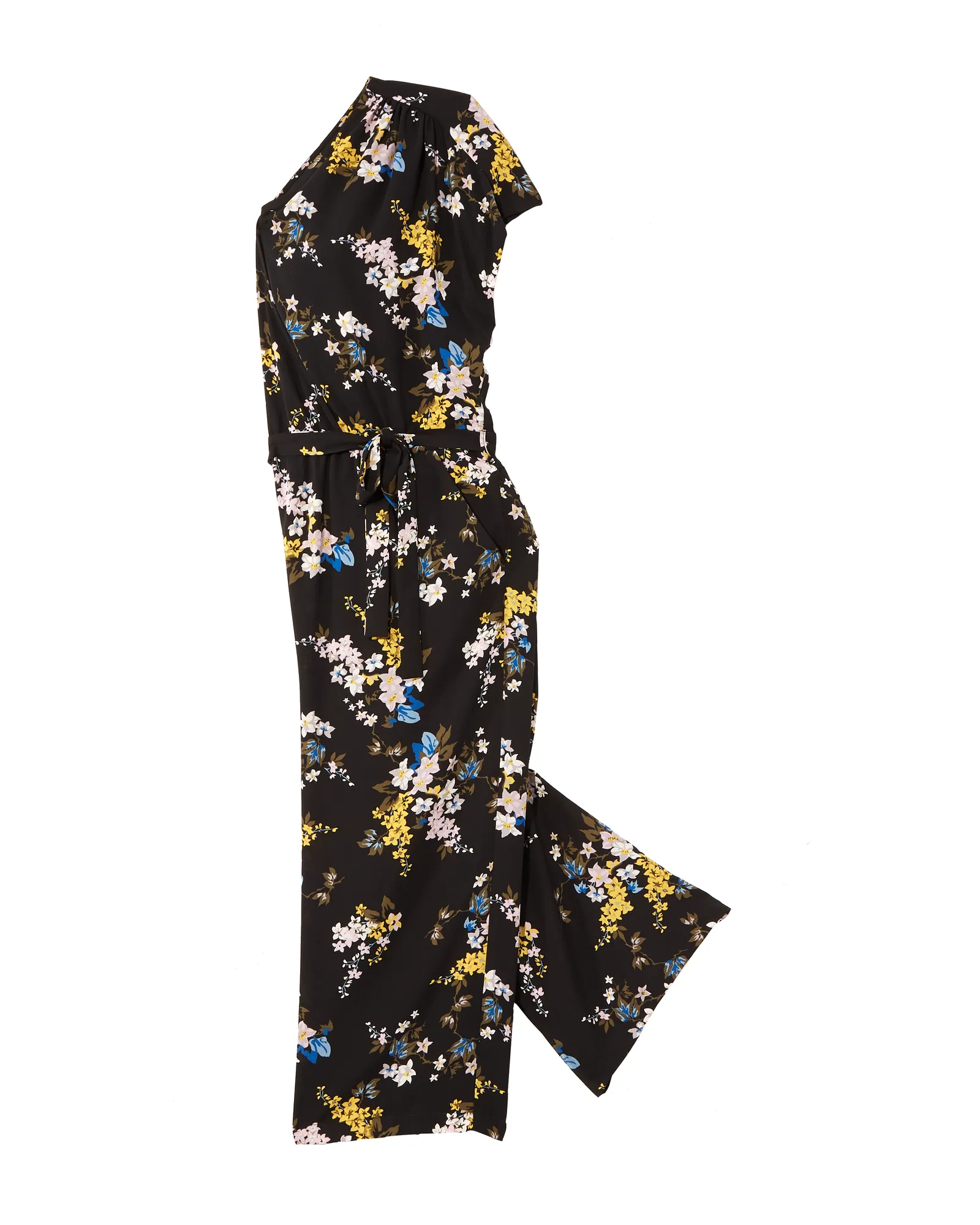 Juliff Faux Wrap Jumpsuit | Black / Yellow