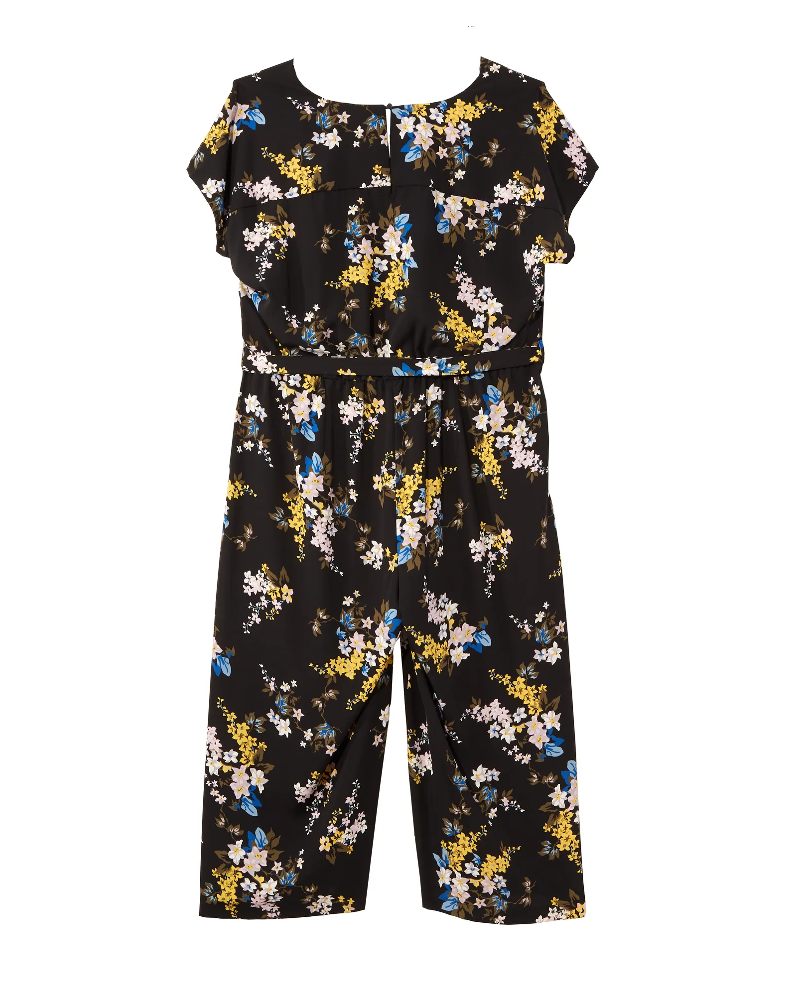 Juliff Faux Wrap Jumpsuit | Black / Yellow