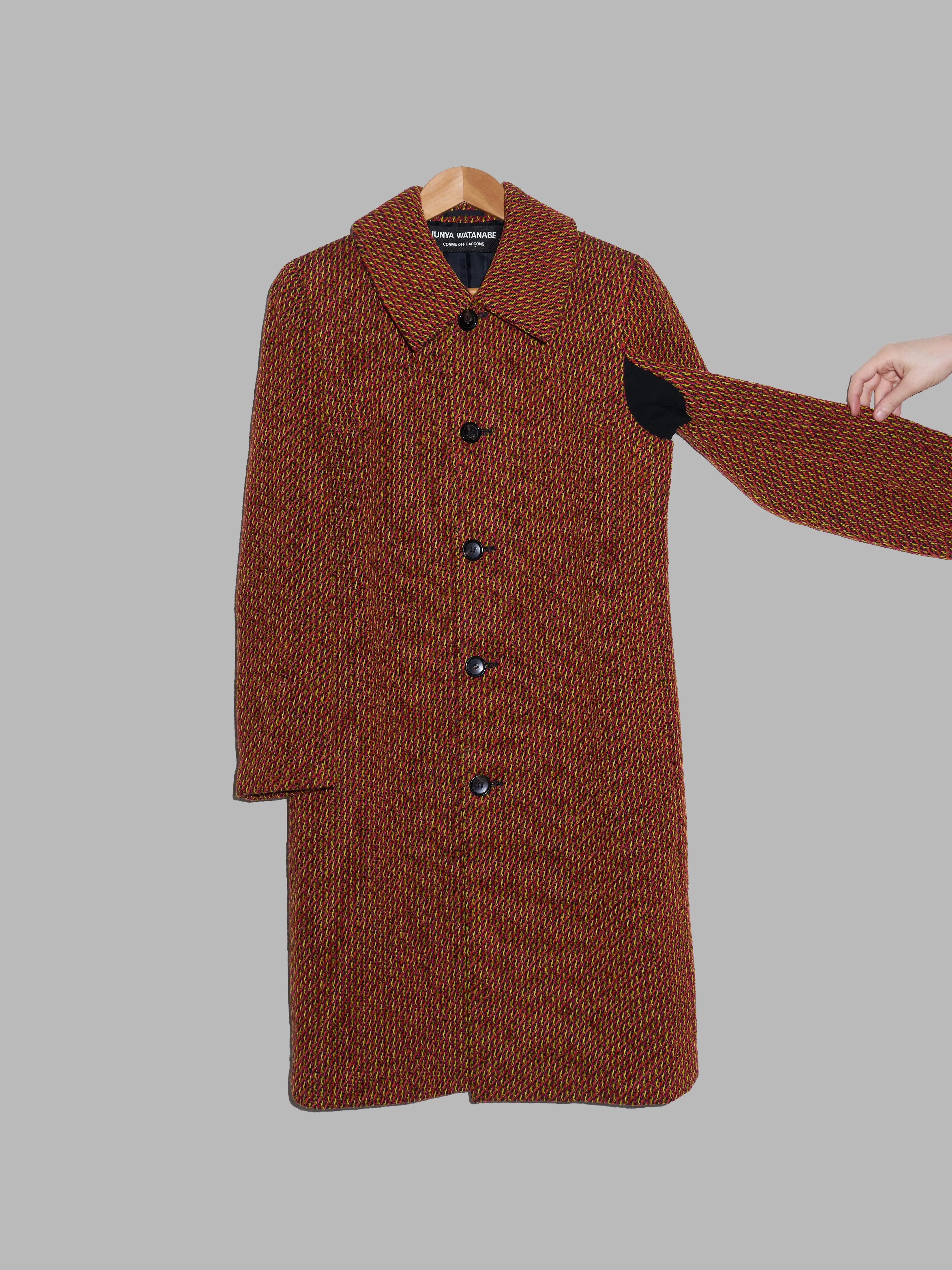 Junya Watanabe Comme des Garcons AW1997 orange wool coat with underarm gusset