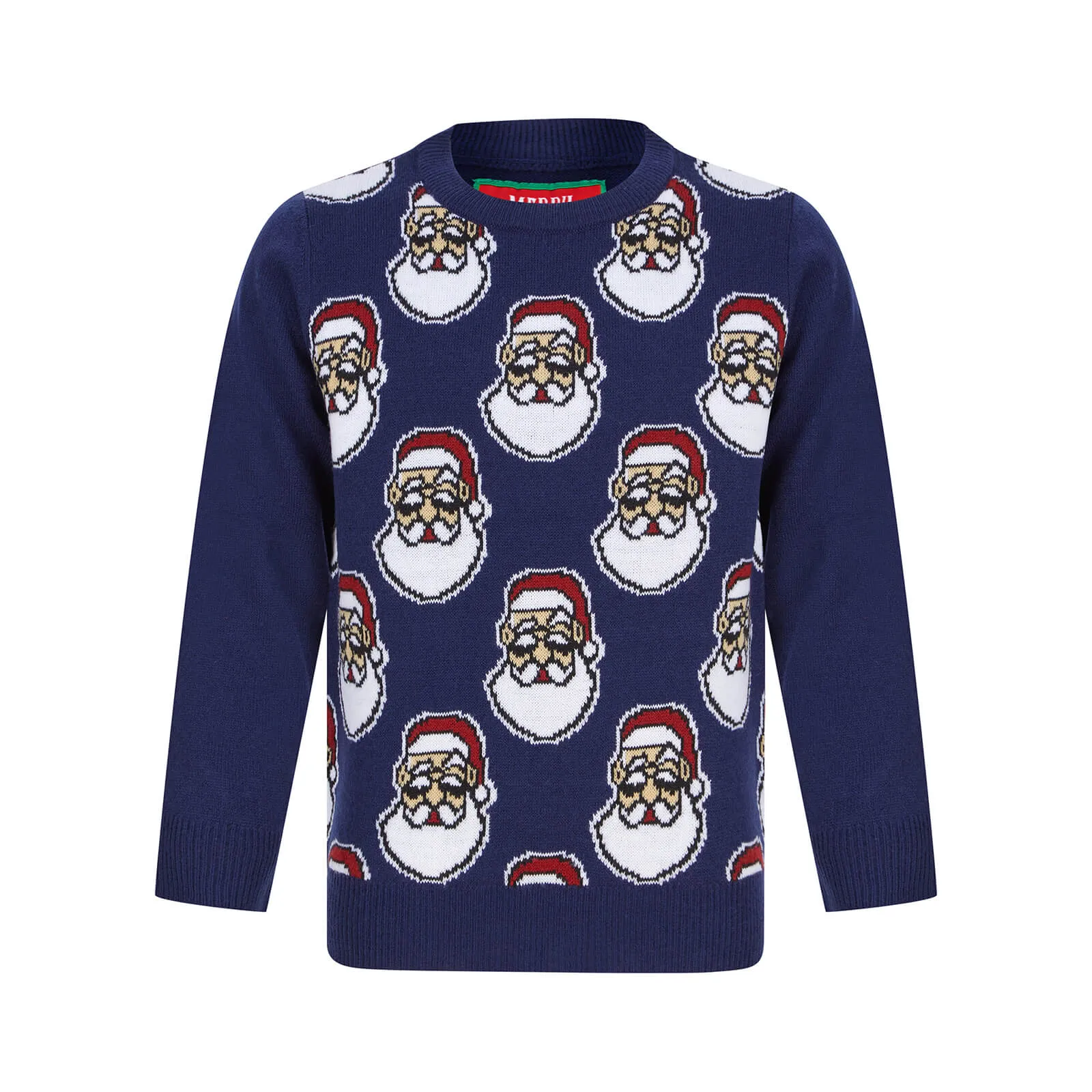 Kids Novelty Small Santa Heads Christmas Jumper