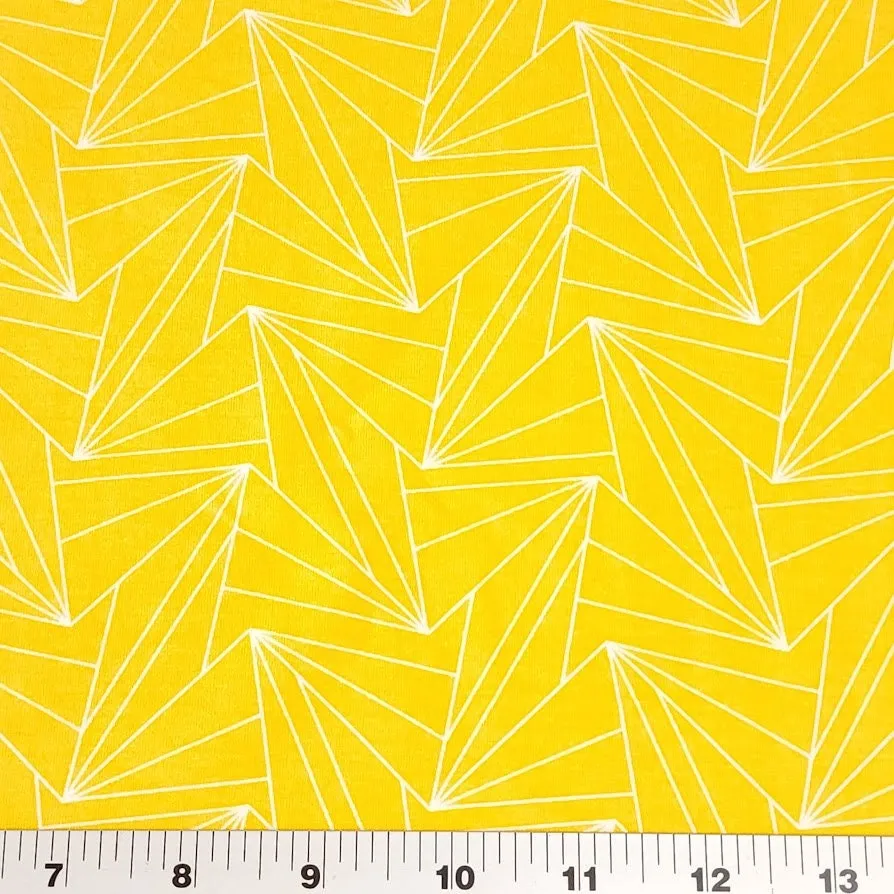 Knit Fabric Pink or Yellow Geometric Cotton Spandex Cute Stretch Knit Fabric For Kids 4 Way Stretch Quality Fabric, Sold by the 1/2 yard.