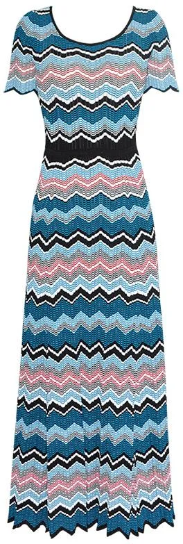 Knit Zig Zag Maxi Dress, Multi