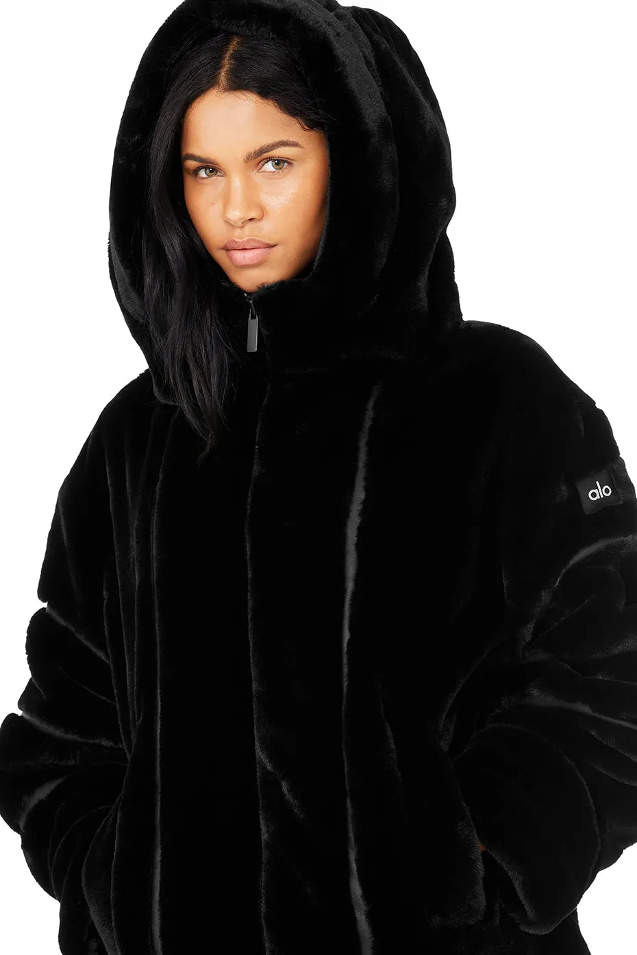 Knock Out Faux Fur Jacket - Black