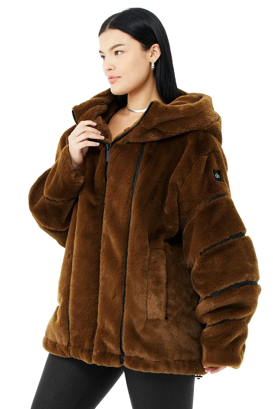 Knock Out Faux Fur Jacket - Chocolate