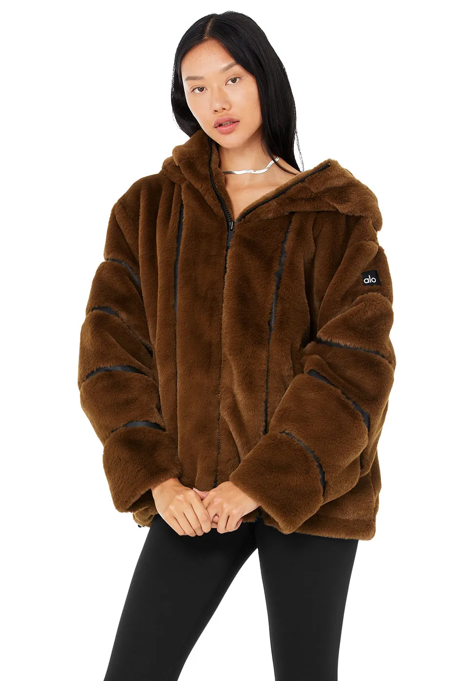 Knock Out Faux Fur Jacket - Chocolate