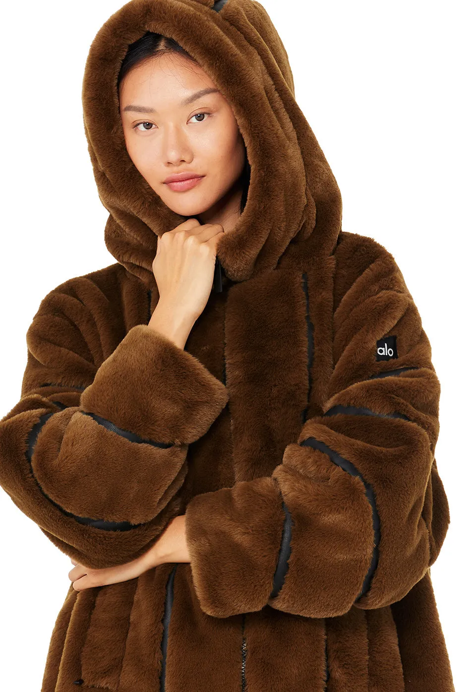 Knock Out Faux Fur Jacket - Chocolate