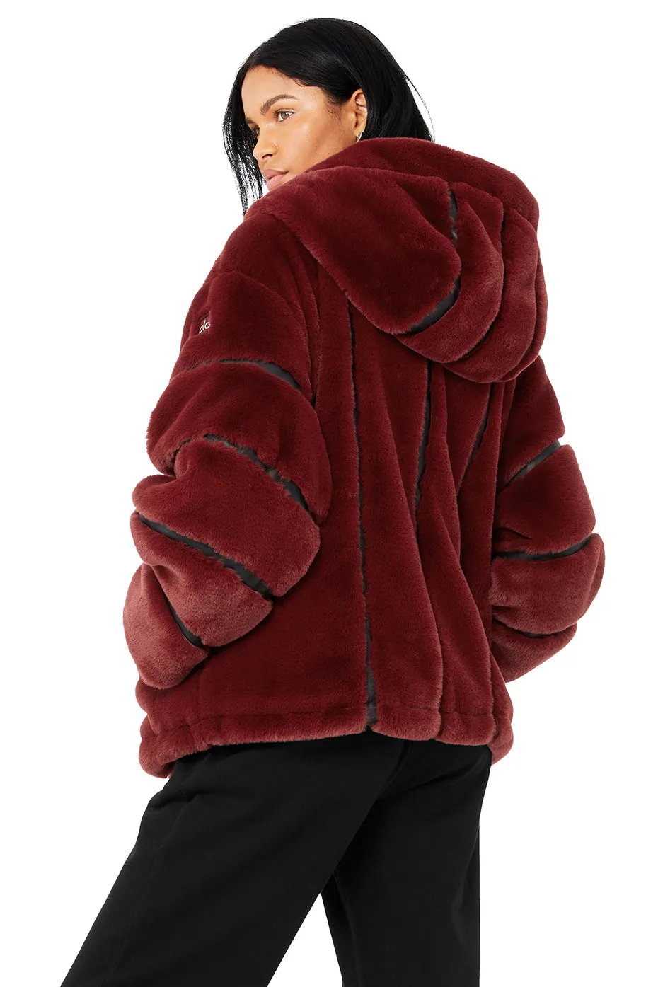 Knock Out Faux Fur Jacket - Cranberry