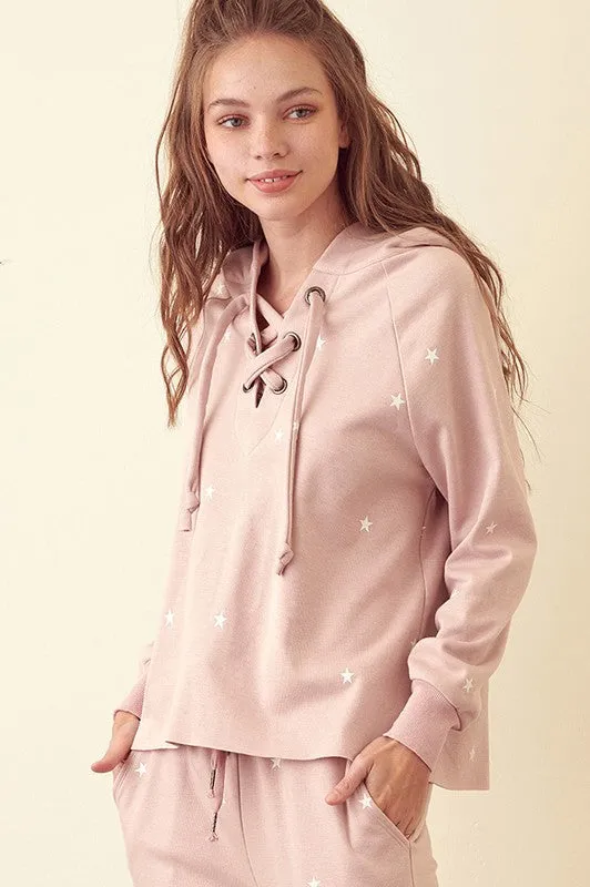 LACE UP STAR HOODIE