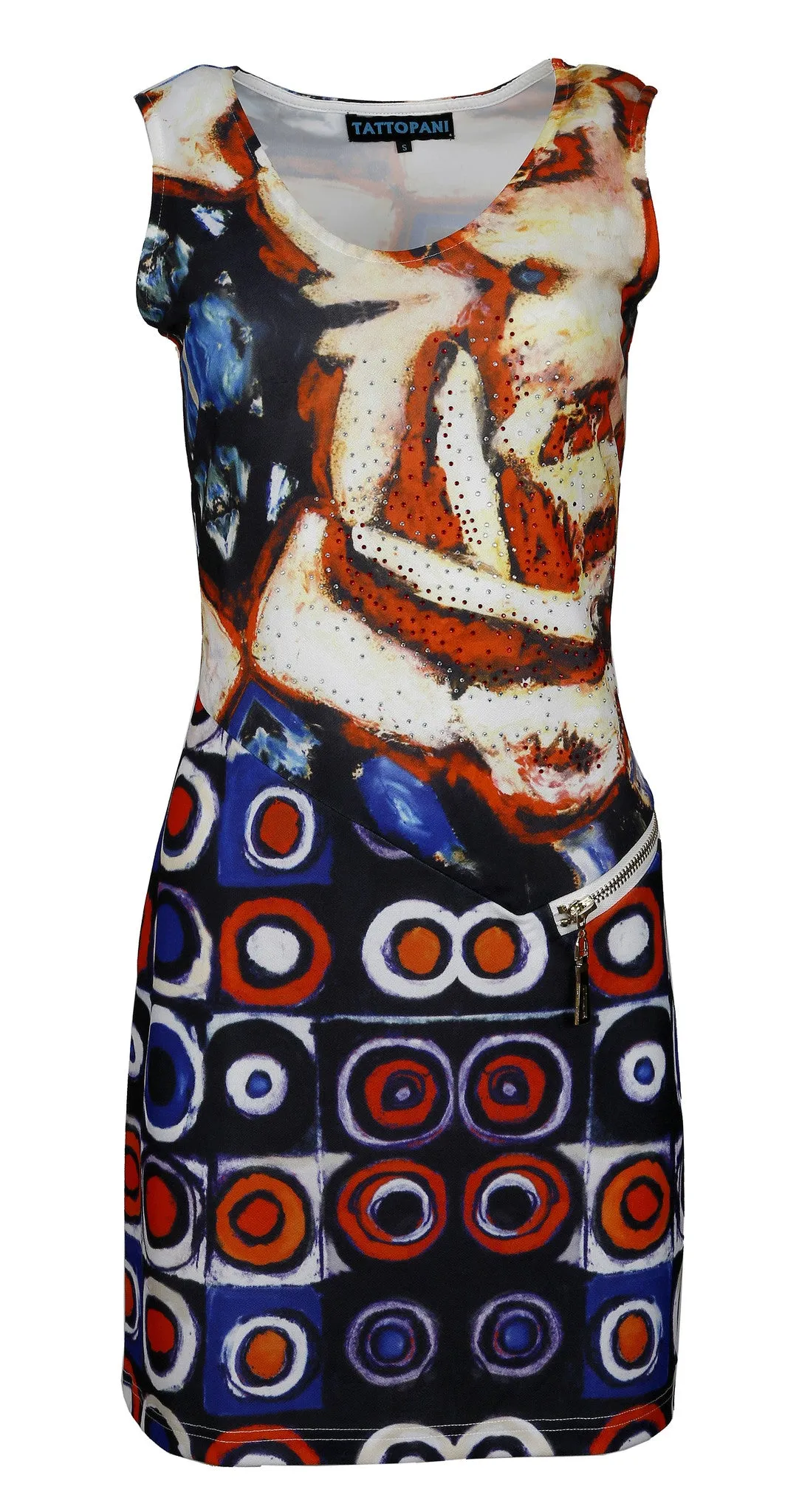 ladies-sleeveless-dress-with-multicolored-pattern-print-ks-126050