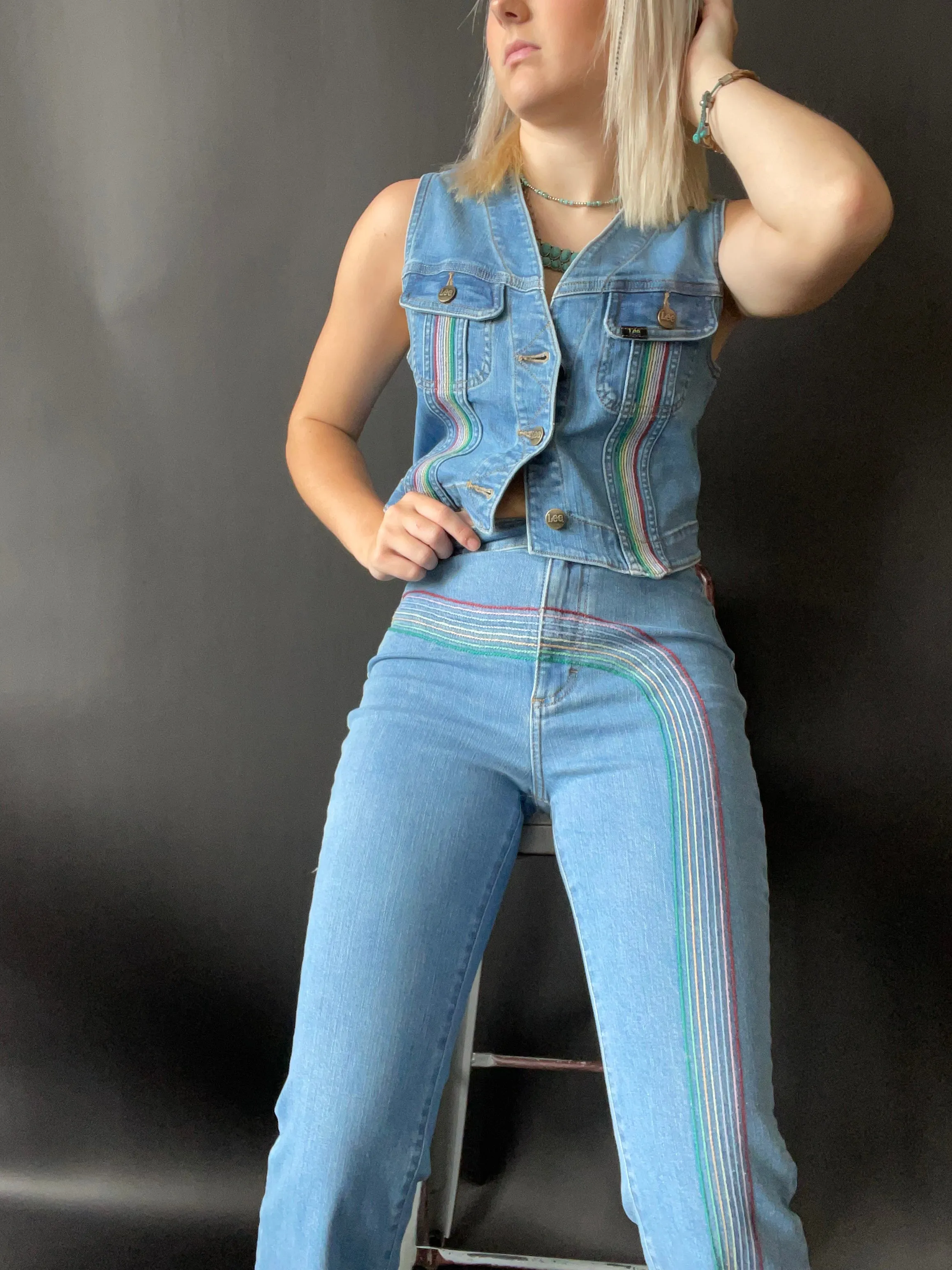 Lee Vintage Charlie's Angels Rainbow Jeans