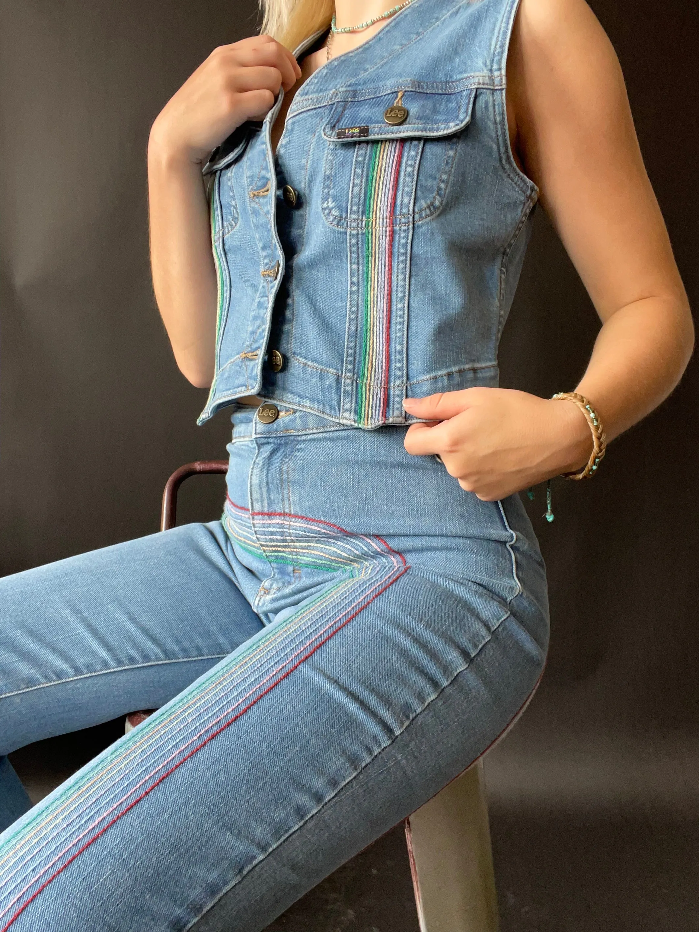 Lee Vintage Charlie's Angels Rainbow Jeans