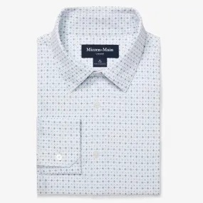 Leeward Dress Shirt in White Hatch Mark by Mizzen Main