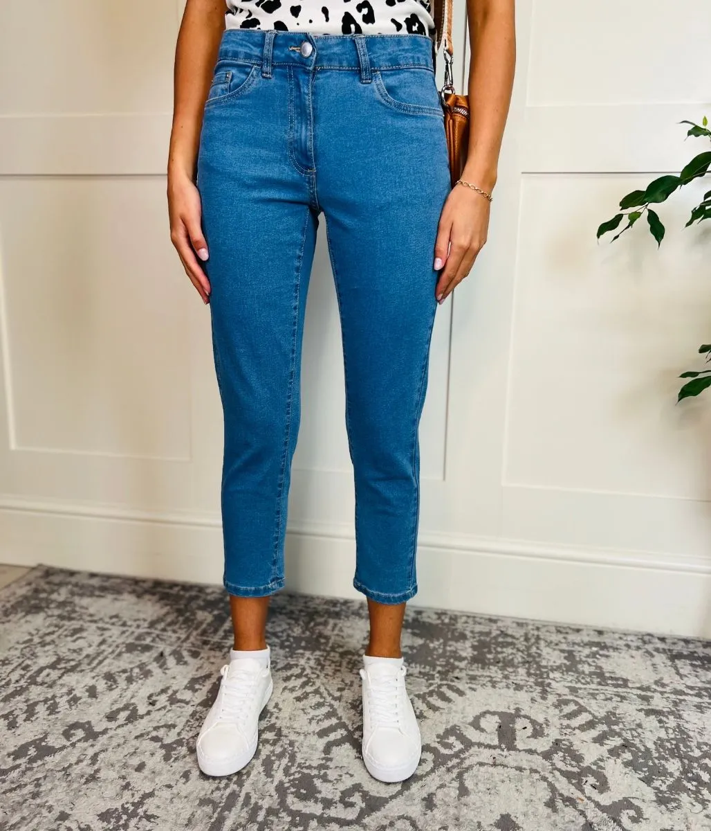 Light Blue Susie Slim Leg Crop Jean