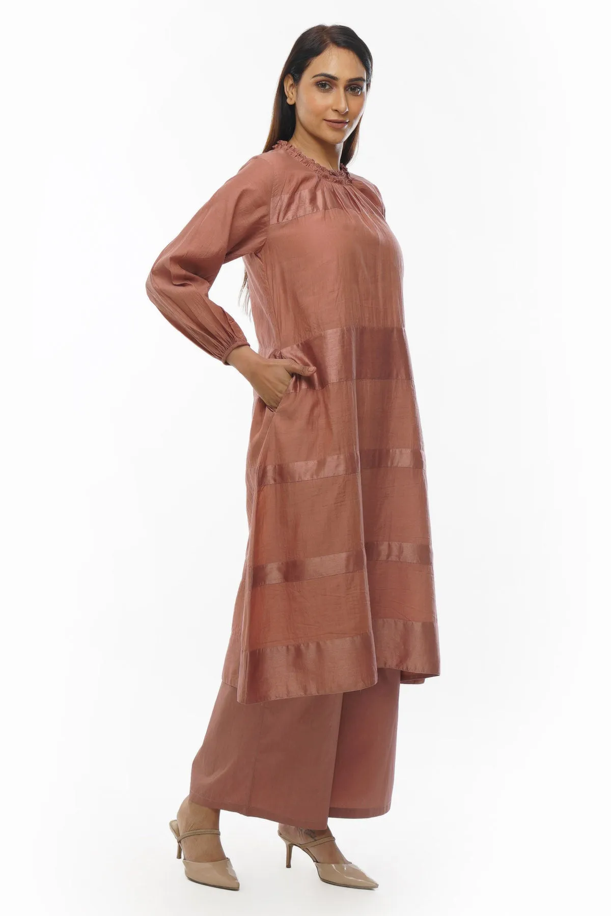 Light Pink Stripe Kurta & Pants