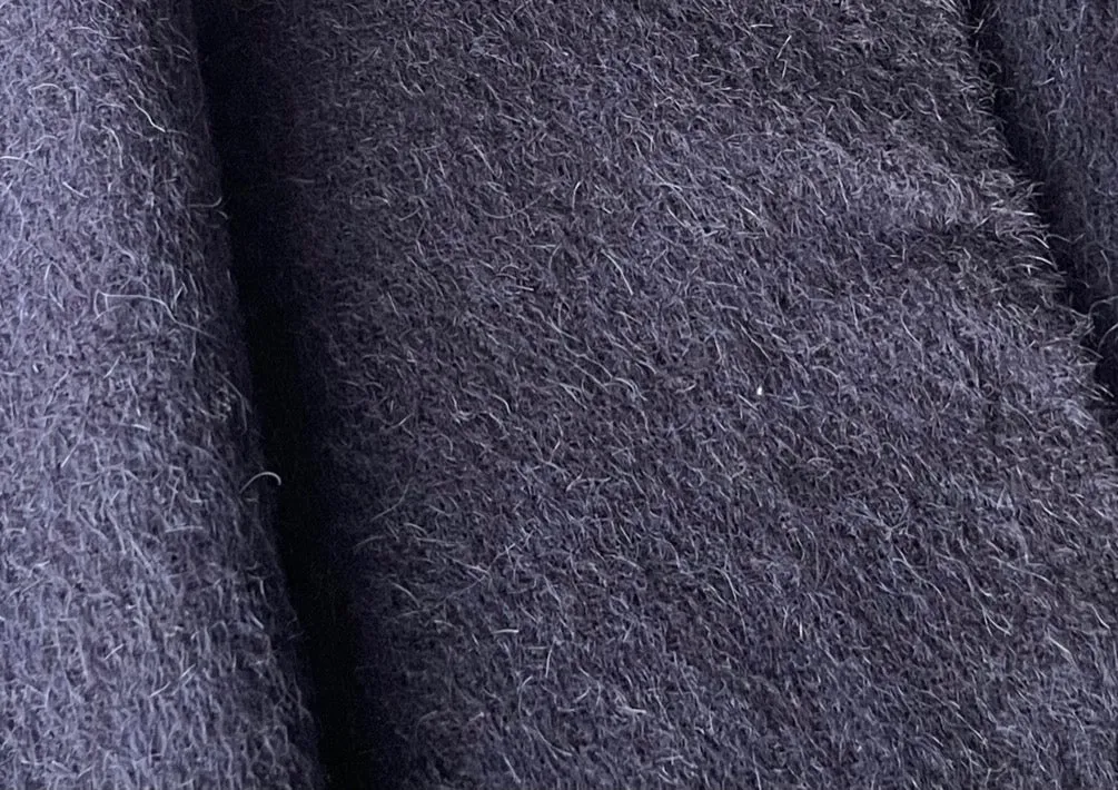 Lighter-Weight Indigo Eggplant Alpaca & Wool Blend Coating