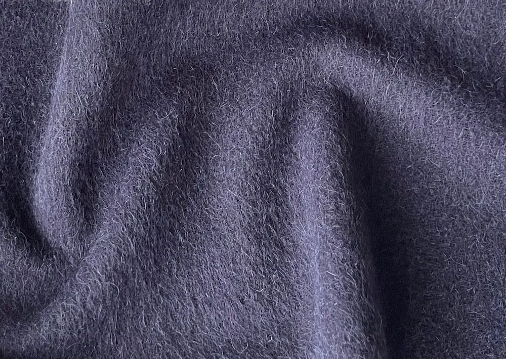 Lighter-Weight Indigo Eggplant Alpaca & Wool Blend Coating