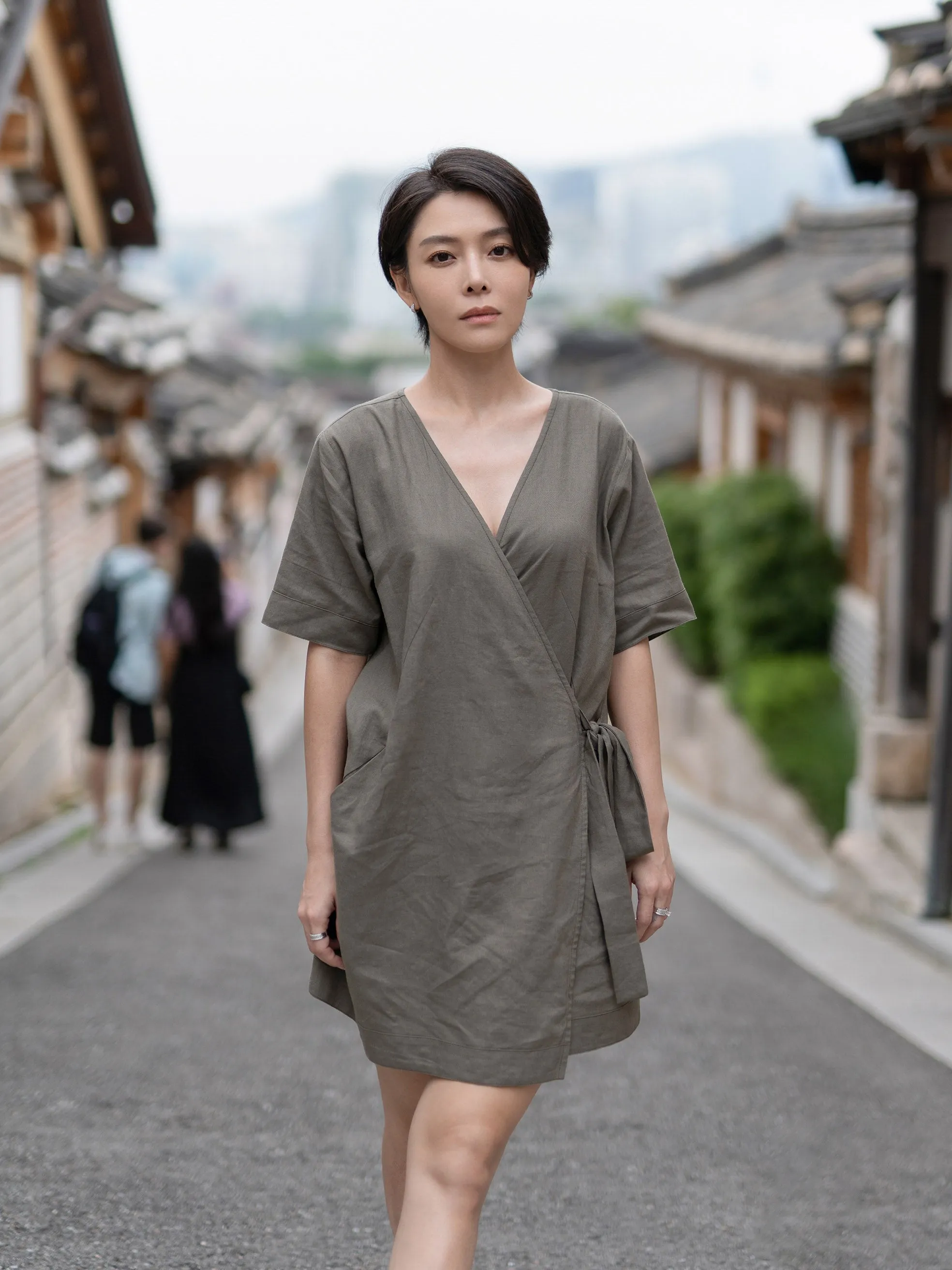 Linen Wrap Dress