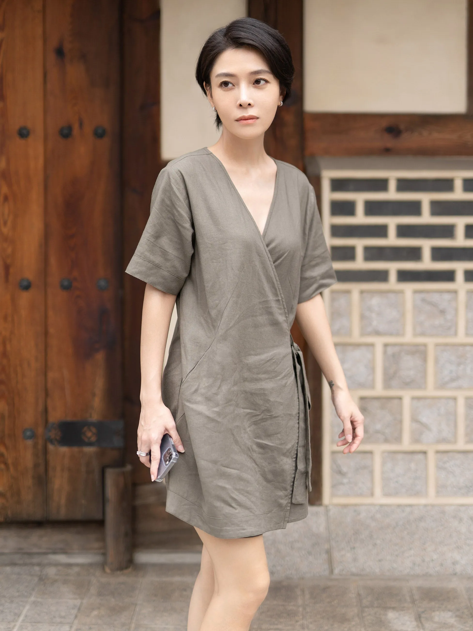 Linen Wrap Dress