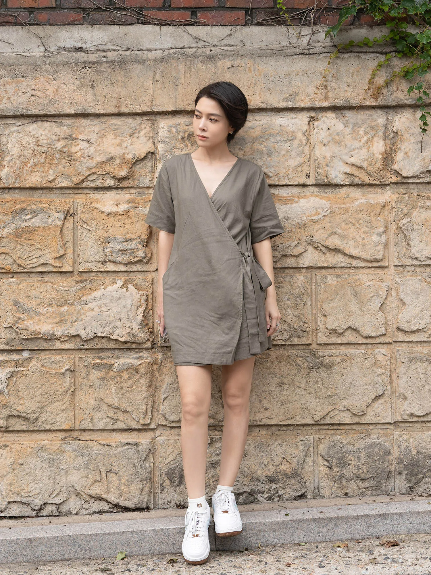 Linen Wrap Dress