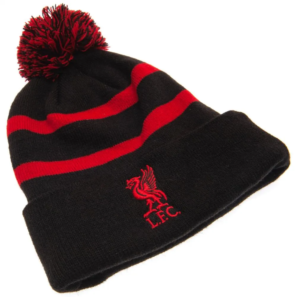 Liverpool FC Breakaway Ski Hat - Black and Red Cuff Knit Beanie