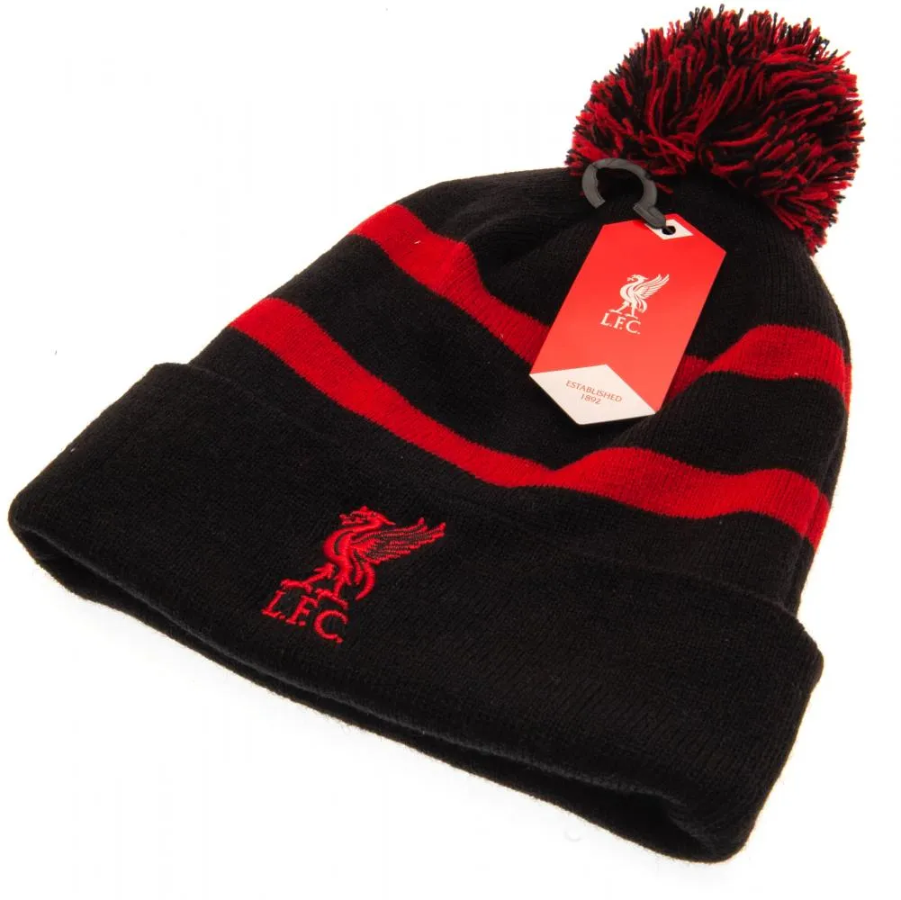 Liverpool FC Breakaway Ski Hat - Black and Red Cuff Knit Beanie