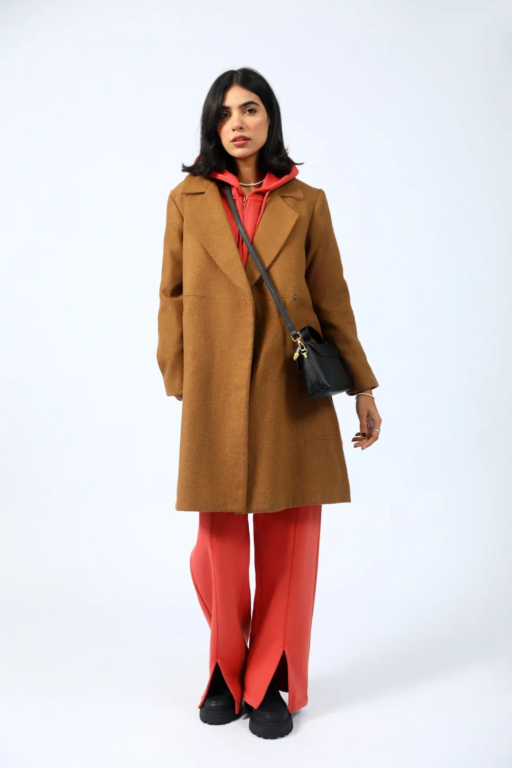 LONG COAT WITH PANEL DETAIL