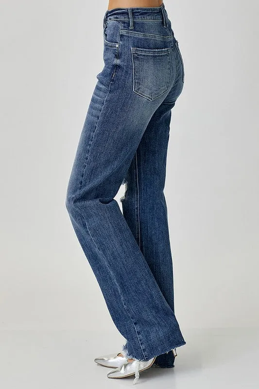 Long Inseam Dark Wash Jeans